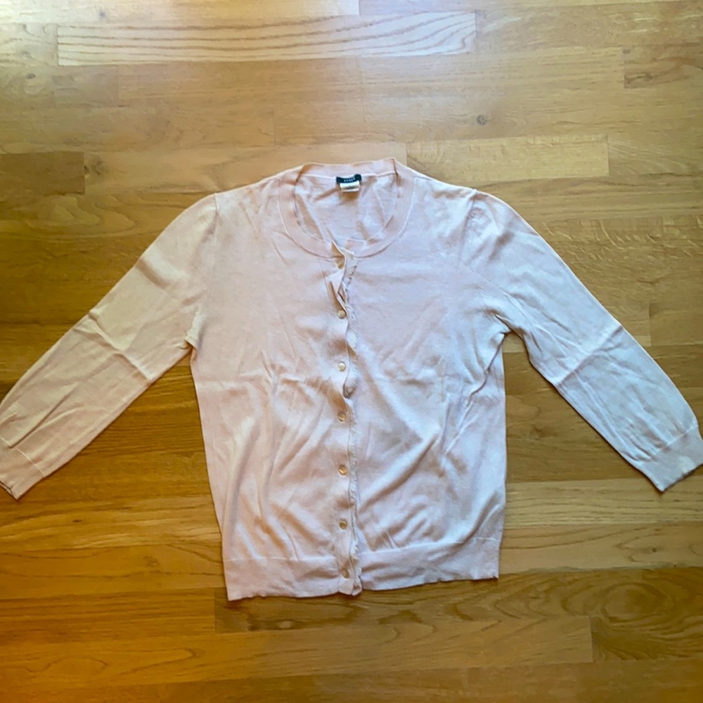 EUC j.crew beige cashmere cardigan 3/4 sleeve